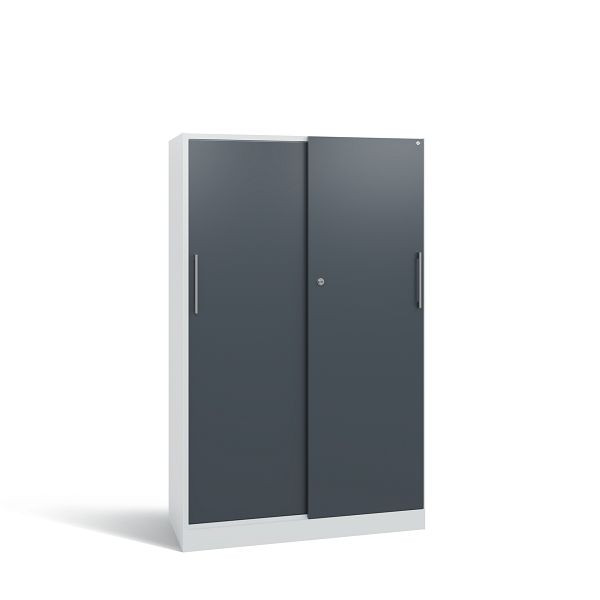 C+P Schiebetürenschrank Asisto, H1635xB1000xT435 mm, Grau/Anthrazit/DBS Hellgrau, 142012-000 S10077