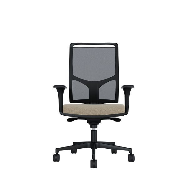 Bisley Bürodrehstuhl Zed, Schwarzes Kunststoff, Höhenverstellbare Armlehnen, Fußkreuz und Armlehnen aus Kunststoff, NE0532 creme, ZEDKSLSNE0532