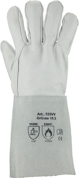 ASATEX Schweißer-Handschuhe - Rindleder, Material: Rindnarbenleder, Stulpe, 35 cm lang, Farbe: naturfarben, VE: 120 Paar, 535VV