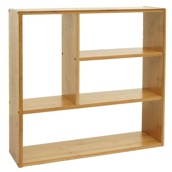 Mendler Wandregal HWC-M22, Hängeregal Schweberegal Regal mit 4 Fächern, Bambus FSC 50x50x15cm, 103860