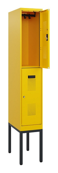 C+P Doppelstock-Spind Evolo PLUS, Gestell, 2 Fächer, 1950x300x500mm, 1023/1023, Zylinderschloss, 0493305-10 S10064