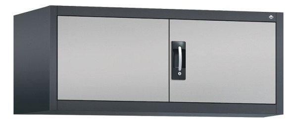 C+P Aufsatzschrank Acurado, H500xB1200xT600mm, Farbe: Schwarzgrau / Weißaluminium, Muldengriff, 9494-000 S10025
