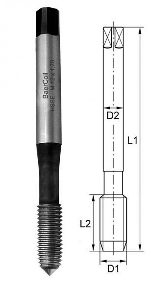 BaerCoil HSSE-TIN Gewindeformer M 12 x 1,75, B3620