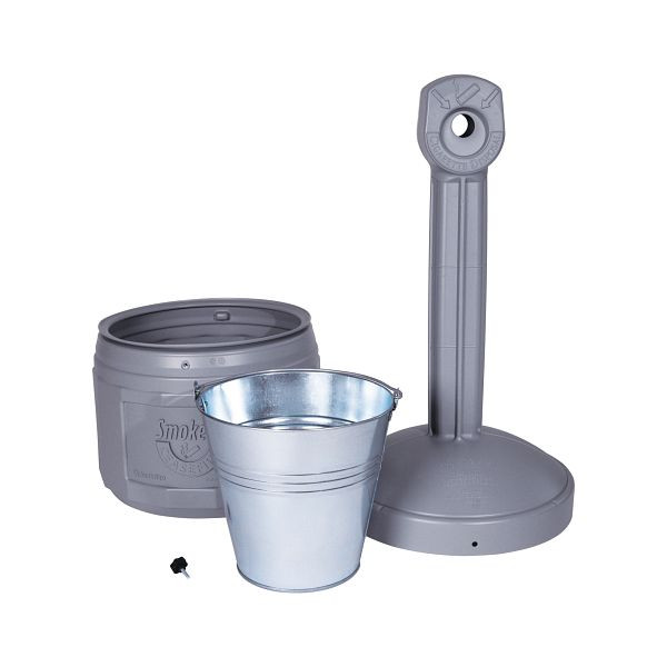 Justrite Original Smoker Cease Fire Sicherheits-Standascher 2680, 41.9cm x 97.8cm, Zinngrau, JSM26800SN