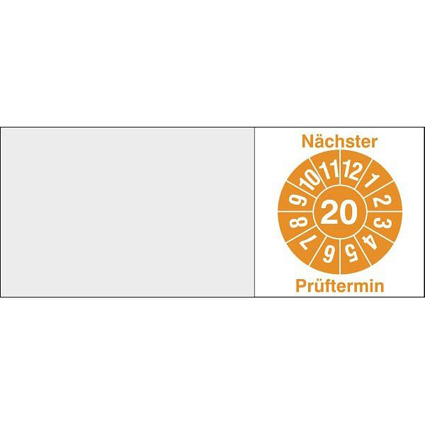 SafetyMarking Kabelprüfplakette, Nächster -19- Prüftermin, Jahr der Prüfung: 20, 5x2 cm, Folie, selbstklebend, VE: 16 Stück/Bogen, 30.0881-19