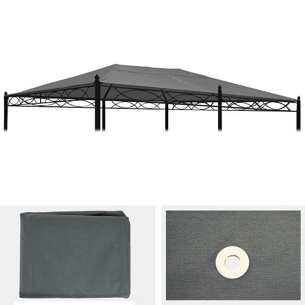 Mendler Ersatzbezug für Dach Pergola Pavillon Cadiz 5x3m, grau, 65469