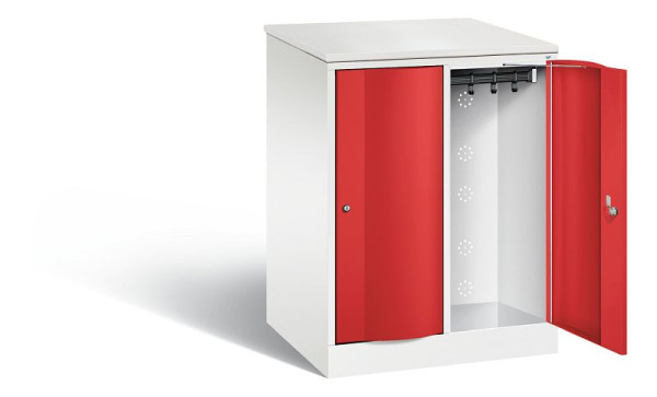 C+P XL-Schließfachschrank Resisto, H1077xB772xT640mm, Farbe: Verkehrsweiß / feuerrot, 8271-273 S10074
