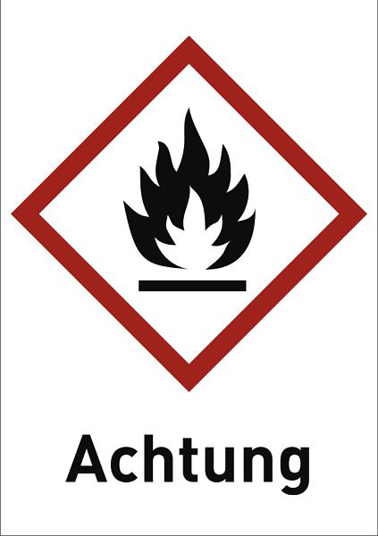 Moedel Entzündbar (GHS 02) Achtung, Folie, 148x210 mm, 56345