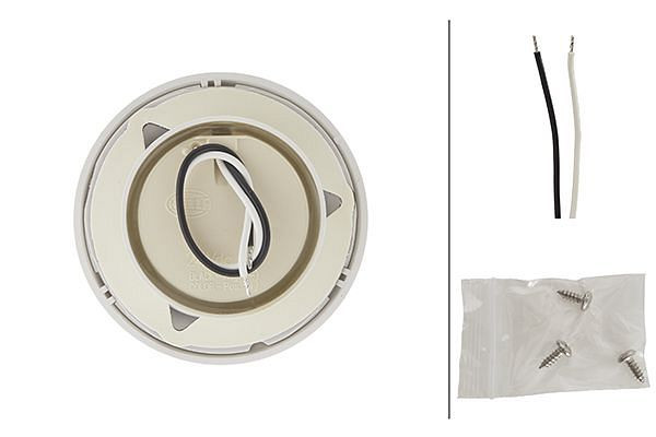HELLA Innenraumleuchte, LED, 24V, 0.5W, LED, Einbau, Lichtscheibenfarbe: glasklar, Innenraum, 2JA 959 599-102