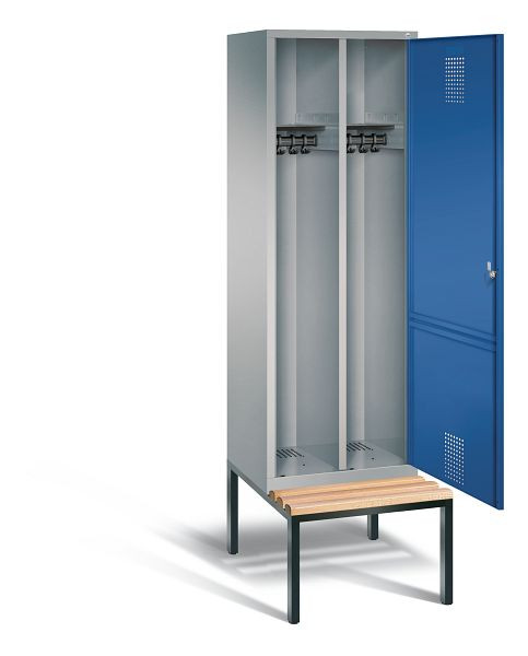 C+P Schwarz-Weiss-Spind Evolo, H2090xB610xT500mm, Farbe: Weißaluminium / Enzianblau, 48250-20 S10096