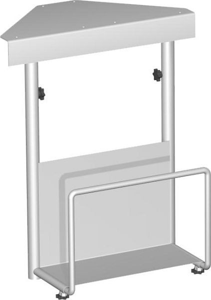geramöbel CPU-Halter unter Tischplatte zu montieren, 125-225x380x470-520, Silber, 4 Fuß Pro, N-500910-S