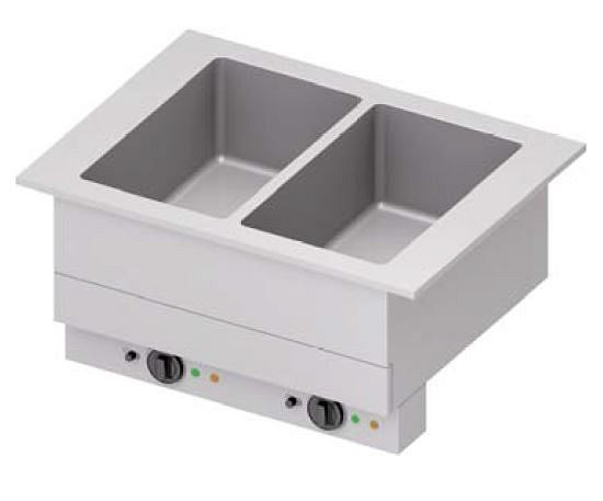 Stalgast Bain-Marie "Drop-In" 4x GN1/1 Einzelbecken 1480x620x390 mm Edelstahlabdeckung, DI14110