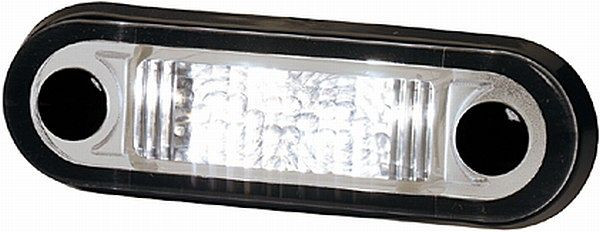 HELLA Einstiegsleuchte, LED, 12/24V, 0.5W, Einbau, ECE, Lichtscheibenfarbe: glasklar, LED-Lichtfarbe: weiß, 2XT 959 510-427