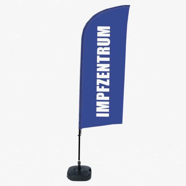 Showdown Displays Beachflag Alu Wind Komplett-Set Testzentrum Blau Deutsch, BFAW310-WT21-I636