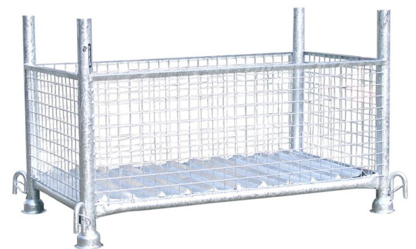Schake Gitterboxpalette Füllmaße: 1,43 m x 0,87 m x 0,50 m sowohl für Stapler- und Hubwagenverkehr, kranbar, verzinkt, 50330-0