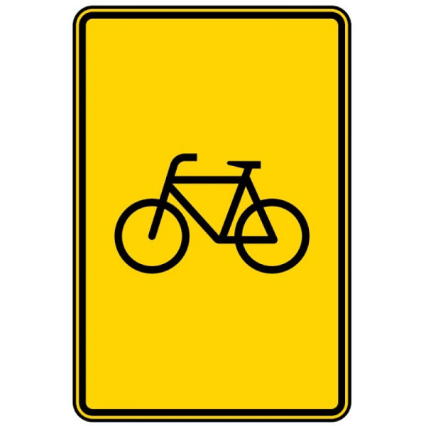 Stein HGS Vorwegweiser für Radverkehr, ohne Pfeilsymbol Nr. 442-53, 600 x 900 mm, RA2, Flachform 2 mm, 442-53-221