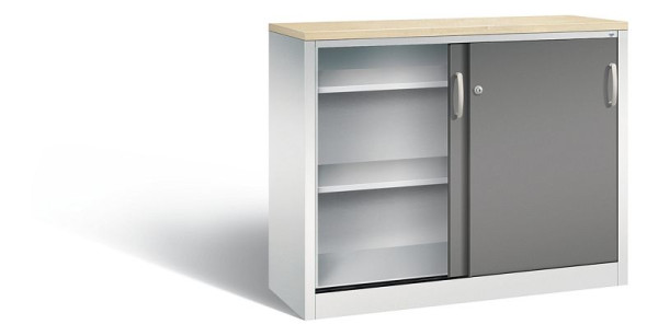 C+P Sideboard mit Schiebetüren Acurado, H1000xB1200xT400mm, Farbe: Lichtgrau / Vulkangrau, Bügelgriff, 2046-00 S10256