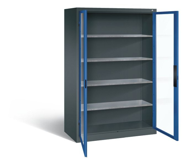 C+P Werkzeugschrank Acurado, H1950xB1200xT600mm, Farbe: Anthrazitgrau / Enzianblau, Muldengriff, 8932-055 S10169
