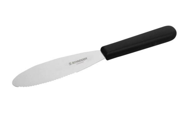 Schneider Streichmesser mit Wellenschliff, Griff schwarz, 9cm, 260672