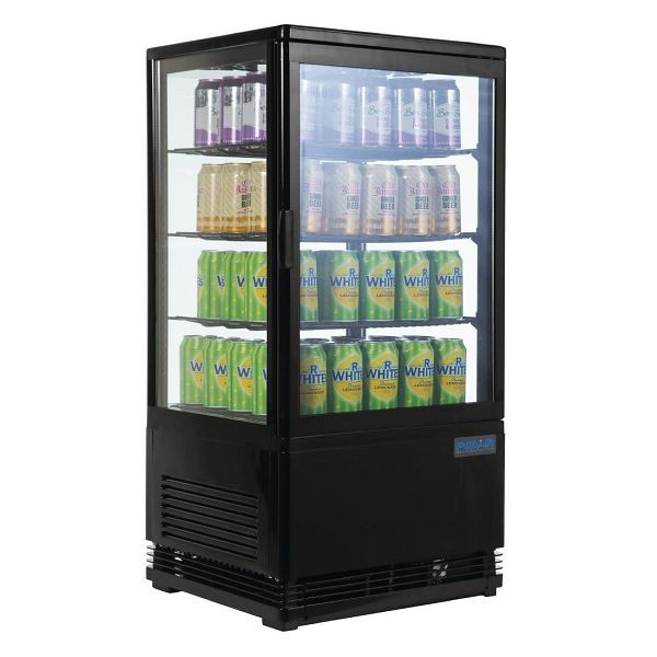 Polar C-Serie Energieeffizienter Display-Kühlschrank Schwarz 68 Liter, CX577