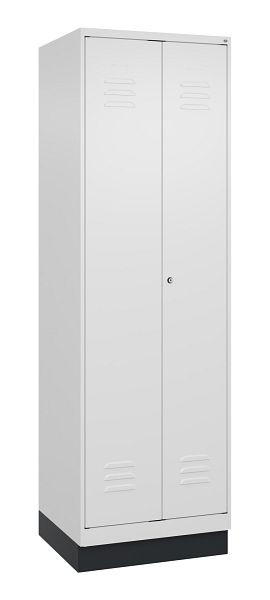 C+P Mehrzweckschrank Classic PLUS, Putzmittel-Spind, Sockel, 2 Abteile, 1950x600x500mm, 9016/9016, Zylinderschloss, 080120-00 S10029