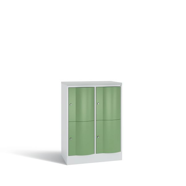 C+P Schließfachschrank Resisto,4 Fächer, H1077xB772xT540mm,Grau/Resedagrün/DBS Hellgrau, 8472-272 S10130