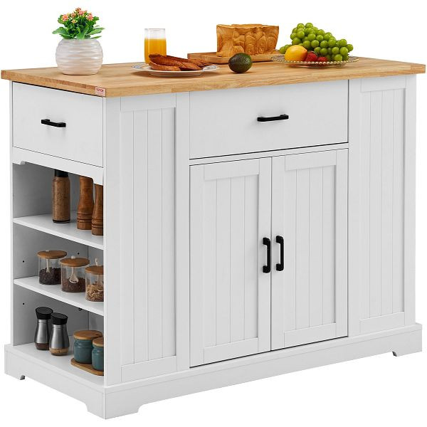 VEVOR Kücheninselwagen Lagerschrank Servierwagen Schublade Regalen 117x56x91cm, BFBGDKYDCFBS8BJFXV0