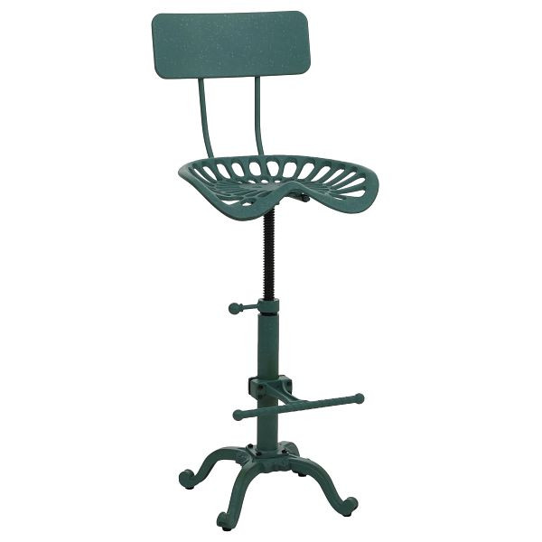 Mendler Barhocker HWC-N26, Barstuhl Tresenhocker, höhenverstellbar drehbar Fußablage Industrial Metall, grün, 118564