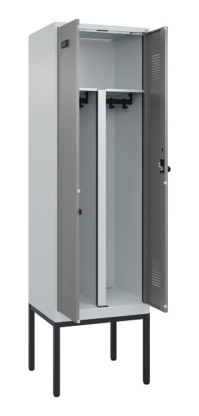 C+P PSA Doppel-Spind Evolo PLUS, Gestell, 2 Abteile, 2120x600x500mm, 7035/0004, Drehriegel, 0490327-20P S10014