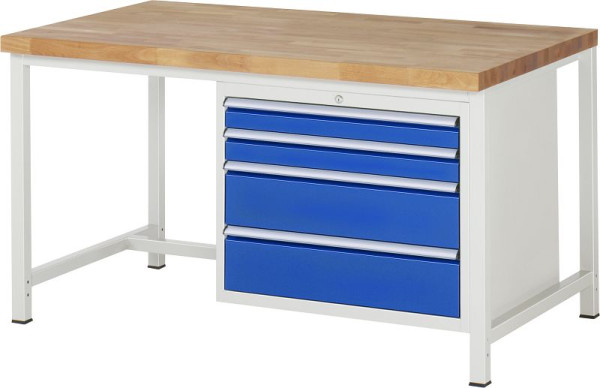 RAU Werkbank Serie 8000 - Modell 8261, B1500 x T900 x H840-1040 mm, 13-8261A1-159B4H.11