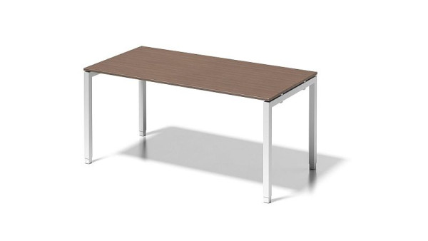 Bisley Cito Schreibtisch, 650-850 mm höheneinstellbares U-Gestell, H 19 x B 1600 x T 800 mm, nußbaum/verkehrsweiß, DUH1608WN396