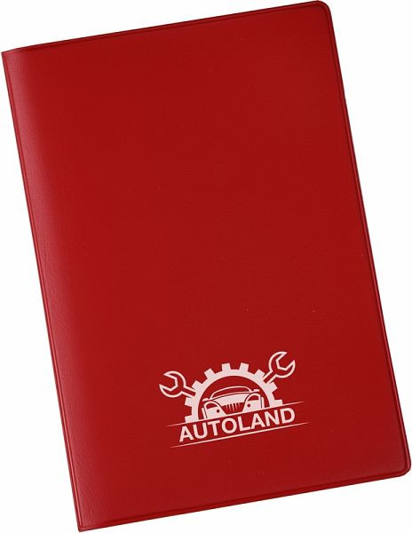 Eichner Führerscheintasche aus farbiger PVC-Folie mit zwei Einsteckfächern, rot, Bedruckung: mit individuellem Logo, 9218-08001