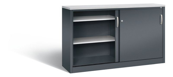 C+P Sideboard mit Schiebetüren Acurado, H1000xB1600xT400mm, Farbe: Anthrazitgrau, Bügelgriff, 2146-00 S10146
