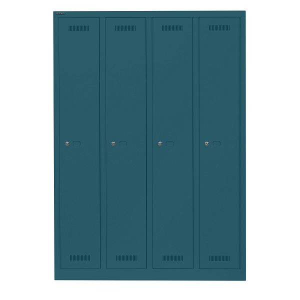 Bisley Garderobenschrank Monobloc™, 4 Abteile je 1 Fach, 653 ozeanblau, ML11Q1653