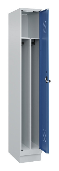 C+P Spind Evolo PLUS, mit Sockel, 1 Abteil, 1950x300x500mm, 7035/5023, Verschluss Drehriegel, 049020-10F S10008
