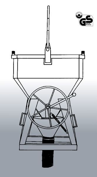 Eichinger Betonsilo 1037H.3, 250l, Bügel/Traverse, Handrad, Auslauf Ø 150 mm, 10370301300000
