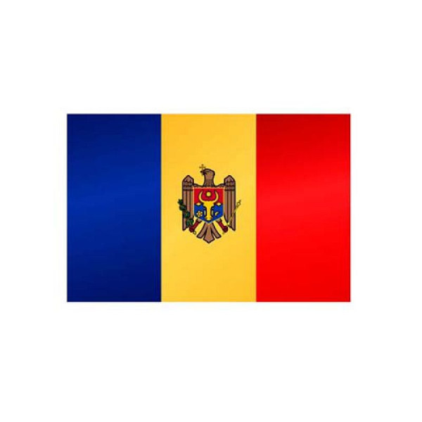 Stein HGS Länderflagge Moldawien, 300 x 120 cm (Hochformat), mit Kunststoff-Karabiner, FlagTop 110 g/m², für Fahnenmasten 7 m, mit Hohlsaum für Ø 4 cm Ausleger, 27250