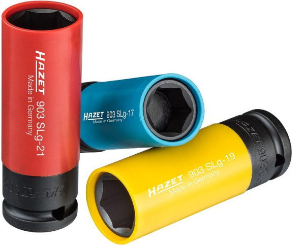 Hazet Schlag-, Maschinenschrauber Steckschlüsseleinsatz Satz, Vierkant hohl 12,5 mm, 17 - 21, Anzahl Werkzeuge: 3, 903SPC/3