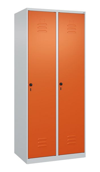 C+P Mehrzweckschrank Classic PLUS, Wäsche-Spind, 2 Abteile, 1850x800x500mm, 7035/2004, Drehriegel, Türen rechts angeschlagen, 080000-22B S10000