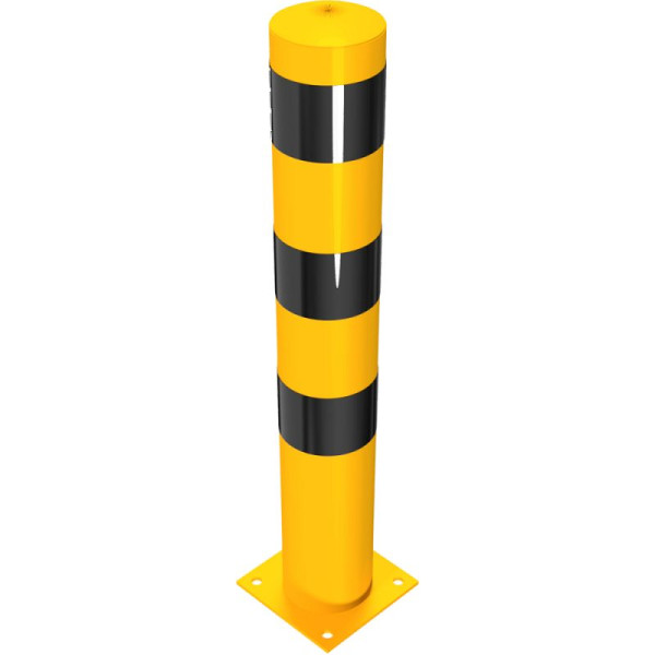 Stein HGS Stahlrohrpoller/Rammschutzpoller -Bollard-, 1000 mm, zum Aufdübeln, keine Ösen, mit aufgeschweißter Stahlkappe, 15745b-gs01