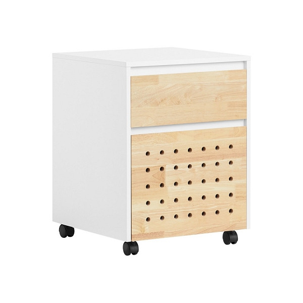 SoBuy Büroschiebeschrank mit 2 Schubladen Holzfarbe 45x45x59 cm, Modern, ASK06-WN