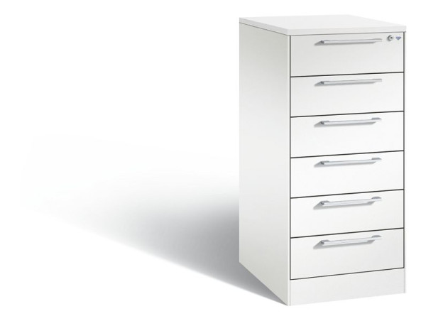 C+P Karteischrank Asisto, H1010xB440xT600mm, Farbe: Verkehrsweiß, Bügelgriff, 146245-622 S10032