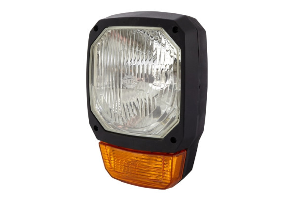 HELLA Halogen-Hauptscheinwerfer - 12V - Einbau - ECE R112.01/E9 16338/AIS-012 - Lichtscheibenfarbe: gelb - Stecker: DEUTSCH - mitte, 1EA 328 450-001