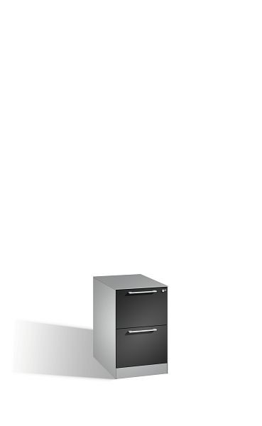 C+P Hängeregistraturschrank Asisto, H710xB440xT600mm, Farbe: Weißaluminium / Schwarzgrau, Bügelgriff, 146275-211 S10070