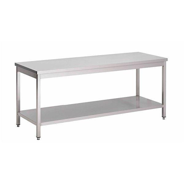 Gastro-Inox Edelstahl AISI 430 Arbeitstisch mit Grundboden, 1300x600x850mm, verstärkt mit 18 mm dicker, beschichteter Spanplatte, 301.167