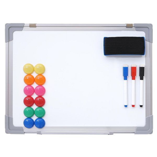 Mendler Whiteboard HWC-C84, Magnettafel Memoboard Pinnwand, inkl. Zubehör, 40x30cm, 61831