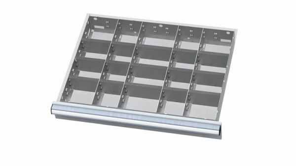 Simplaflex Metalleinteilung für Schubladen, Blendenhöhe: 200-300 mm, Innenmaß 600 x 450 mm, CL7E200MT03