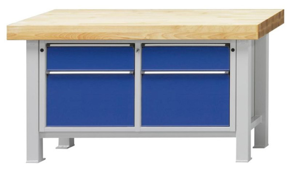 ANKE Werkbänke Schwerlastwerkbank, Modell 205 VS, 1500 x 800 x 900 mm, RAL 7035/5010, BMP 100 mm, 322.005