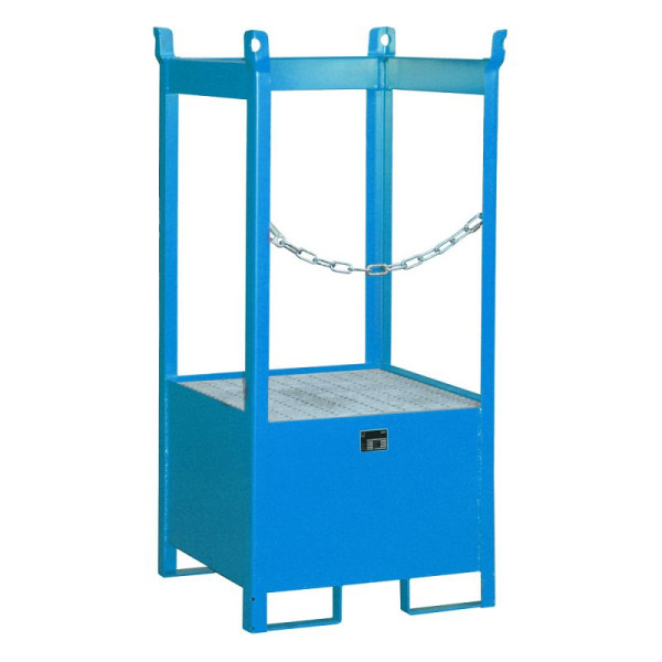 STEIN HGS Fass-Stapelpalette FSP, RAL 5012 lichtblau, lackiert, 225 Liter, seitlich offen, 79140.0003