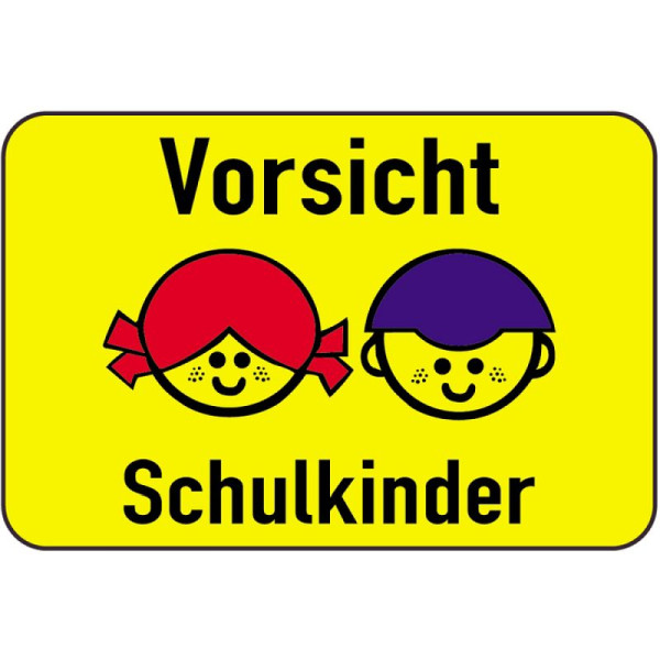 Stein HGS Kinderschild/Verkehrszeichen Vorsicht Schulkinder, 1000 x 650 mm, 14813